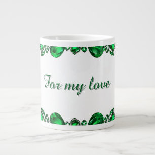 Eleganter Rahmen aus polierten grünen Edelsteinen Jumbo-Tasse