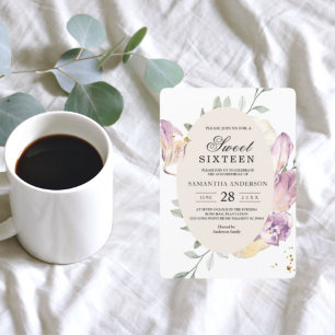 Eleganter Rahmen für Aquarellfarben und violette B Einladung