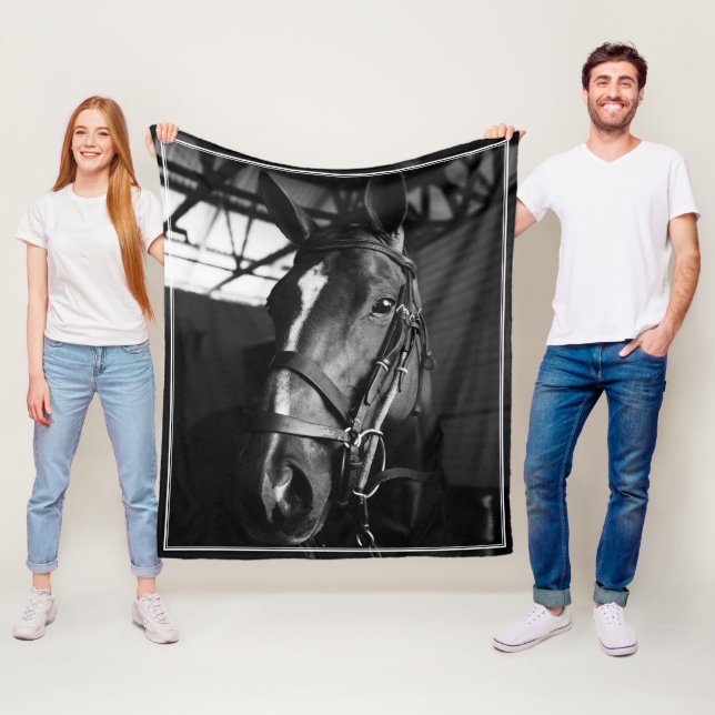 Eleganter Rahmen für das Foto von Pferden Fleecedecke (Beispiel)