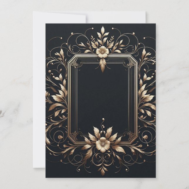 Eleganter Rahmen Save the Date Einladung (Vorderseite)