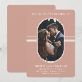 Eleganter Rahmen | Terracotta Foto Wedding Einladung