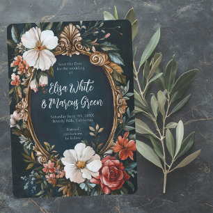 Eleganter Rahmen Vintage Wedding Engage CUSTOM Save The Date