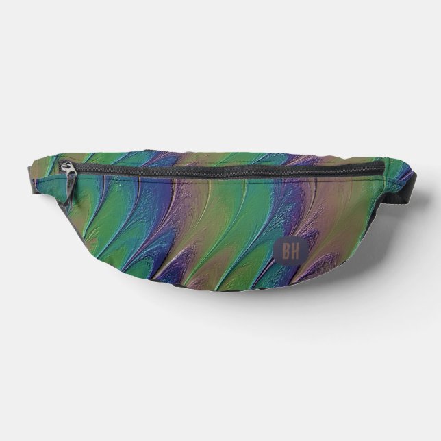 Eleganter Rainbow Iridescent Abstrakt Gold Glitzer Bauchtasche (Ablage )