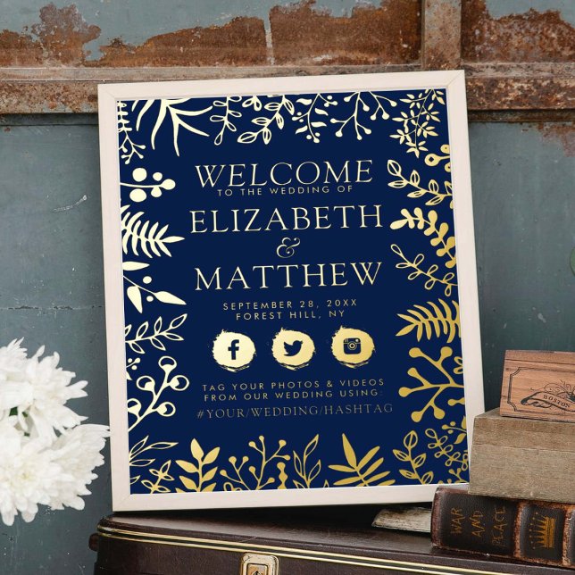 Eleganter Real Foil gepresstes Blumenzettel Foliendrucke (Von Creator hochgeladen)