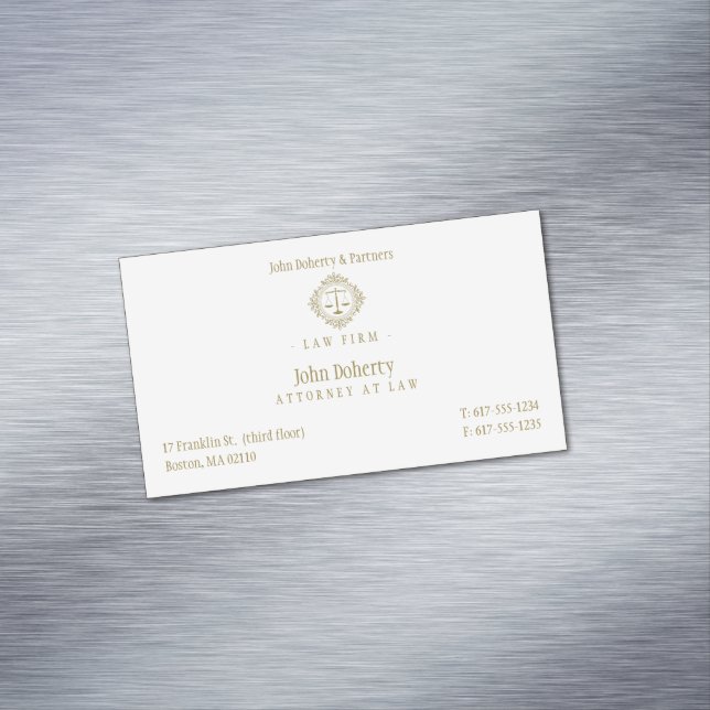 Eleganter Rechtsanwalt | Anwaltskanzlei Magnetische Visitenkarte (Beispiel)