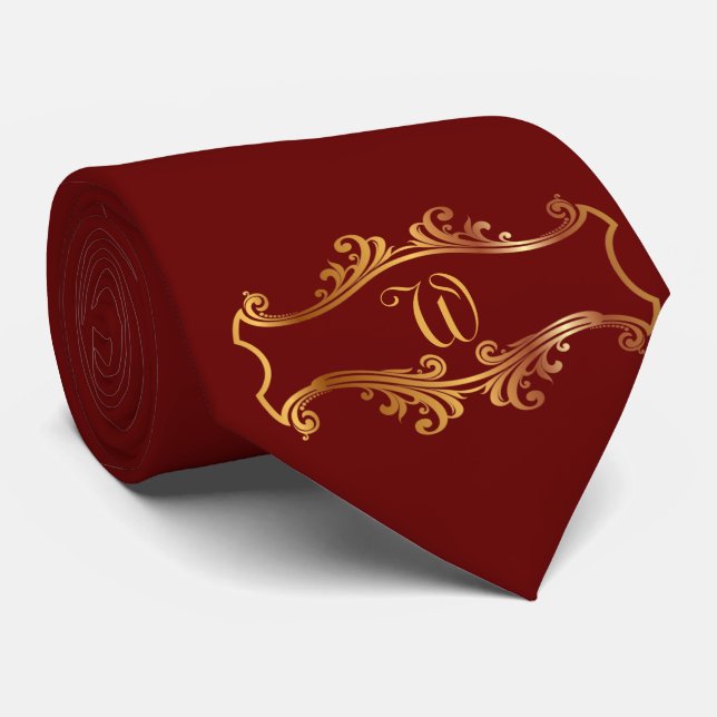 Eleganter Red Burgundy Maroon Personalisiert Chic Krawatte (Gerollt)