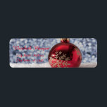 Eleganter Red Christmas Ball, Snow, Bokeh<br><div class="desc">Eleganter Weihnachtsroter Ball auf Schnee. Ein elegantes und raffiniertes Design. Passen Sie Ihre Namen und Adressdaten an.</div>