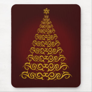 Eleganter Red Christmas Tree Mouse Pad Mousepad