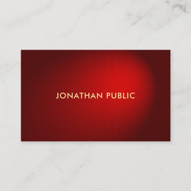 Eleganter Red Damask Beruflich Premium Thick Luxe Visitenkarte (Vorderseite)