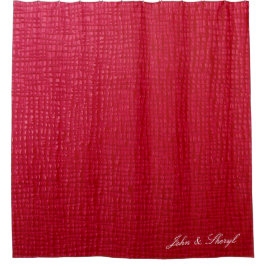 Eleganter Red Imitats Leather Texture Shower Vorha Duschvorhang