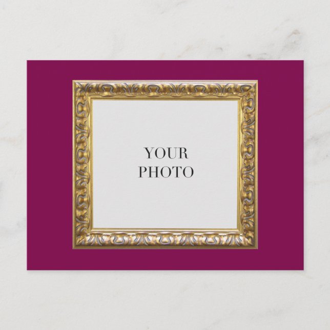 Eleganter Red Personal Foto Frame Postkarte (Vorderseite)