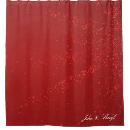 Eleganter Red Snowflake Weihnachtsduschvorhang Duschvorhang