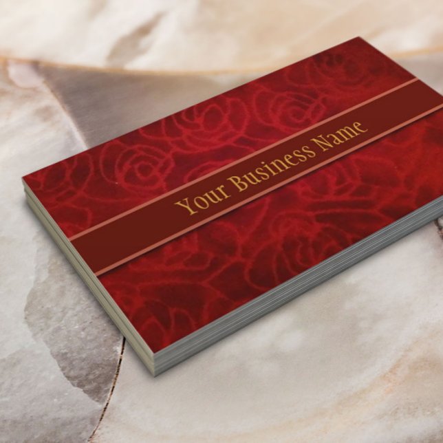 Eleganter Red Velvet Background Salon Wellness-Cen Visitenkarte (Von Creator hochgeladen)