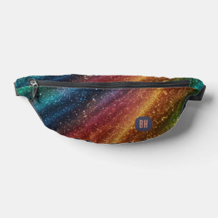 Eleganter Regenbogen Cosmic Abstrakt Gold Glitzer Bauchtasche
