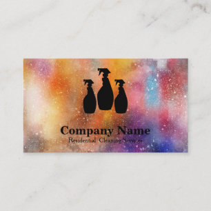 Eleganter Reinigungs-Service-GlitzerWatercolor Visitenkarte