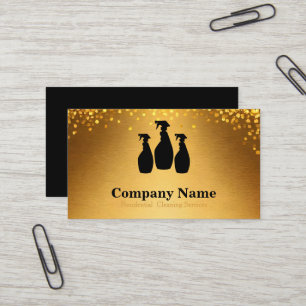 Eleganter Reinigungsdienst Glitter Watercolor Visitenkarte