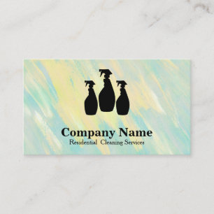 Eleganter Reinigungsdienst Glitter Watercolor Visitenkarte