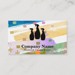 Eleganter Reinigungsservice Glitzer Wasserfarbe Visitenkarte