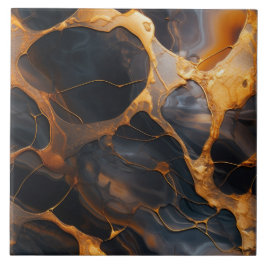 Eleganter Relief Black and Gold Marmor Fliese