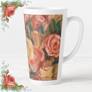 Eleganter Renoir-Rose Blumenrosa Gelber Kaffee Milchtasse