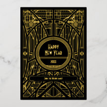 Eleganter Retro-Art Deko Happy New Year