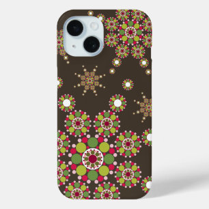 Eleganter Retro Christmas Star Dots Pattern Holida iPhone 15 Hülle