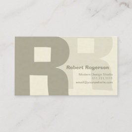 Eleganter Retro großer doppelter Buchstabe R Visitenkarte