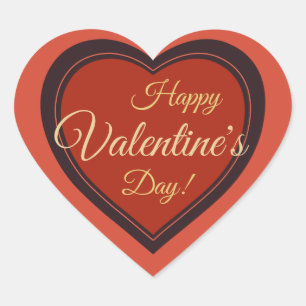 Eleganter Retro Valentinstag Roter Urlaub CC0979 Herz-Aufkleber