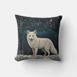 Eleganter Retro-Weißer Winterfuchs Kissen