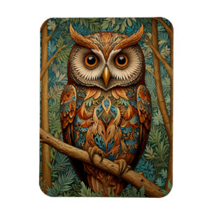 Eleganter Retrouschus boho bohemianischer Wald grü Magnet