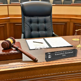 Eleganter Richter Black Desk Namplate Namensplakette