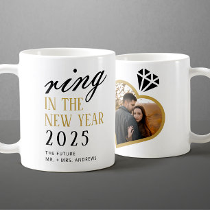 Eleganter Ring zum neuen Jahr Verlobung Weihnachte Kaffeetasse