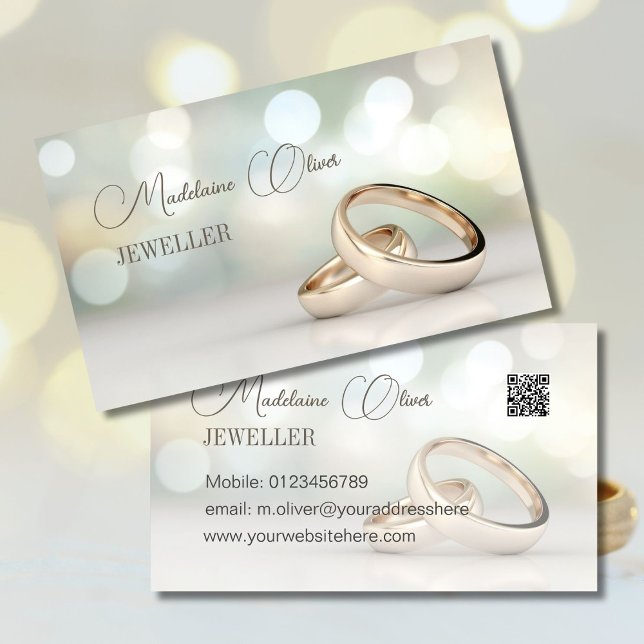 Eleganter Rings QR Beruflich Events Jeweler Visitenkarte (Von Creator hochgeladen)