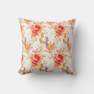 Eleganter Rokoko Inspiriert Orange und Black Desig Kissen