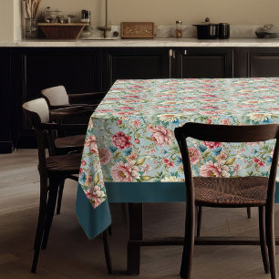 Eleganter Rokoko Verzierte botanische Muster Tischdecke