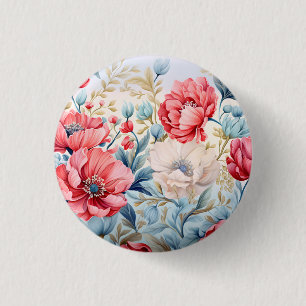 Eleganter Romantischer Blumenbotanischer Garten Button