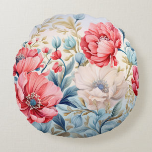 Eleganter Romantischer Blumenbotanischer Garten Rundes Kissen