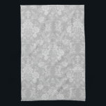 Eleganter Romantischer Chic Floral Damask-Gray Geschirrtuch<br><div class="desc">Elegantes,  Vintag inspiriert Blumendamast-Design mit schick monochromen hellen auf dunkelpastellgrauen Blume,  grünen Rollen und Taschen von zarten Milchbändern. Dieses Muster ist nahtlos und kann nach oben oder unten skaliert werden.</div>