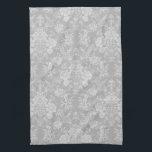 Eleganter Romantischer Chic Floral Damask-Gray Geschirrtuch<br><div class="desc">Elegantes,  Vintag inspiriert Blumendamast-Design mit schick monochromen hellen auf dunkelpastellgrauen Blume,  grünen Rollen und Taschen von zarten Milchbändern. Dieses Muster ist nahtlos und kann nach oben oder unten skaliert werden.</div>