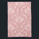 Eleganter romantischer Chic Floral Damask-Pastel P Geschirrtuch<br><div class="desc">Elegantes,  Vintag inspiriert Blumendstaubdesign mit schicken,  monochromen hellen,  pastellrosa Blume,  grünen Rollen und Taschen von zarten Lakiebändern. Dieses Muster ist nahtlos und kann nach oben oder unten skaliert werden.</div>