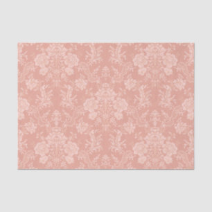 Eleganter Romantischer Chic Floral Damask Peach Seidenpapier