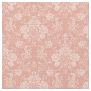 Eleganter Romantischer Chic Floral Damask Peach Stoff