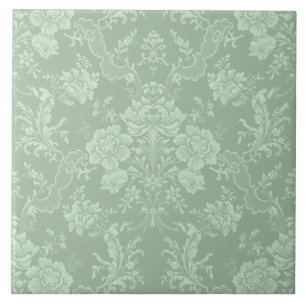 Eleganter romantischer Chic floraler Damast-Sagegr Fliese