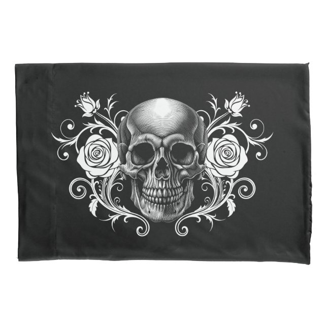 Eleganter, romantischer Goth Kissenbezug (Vorderseite-Links)