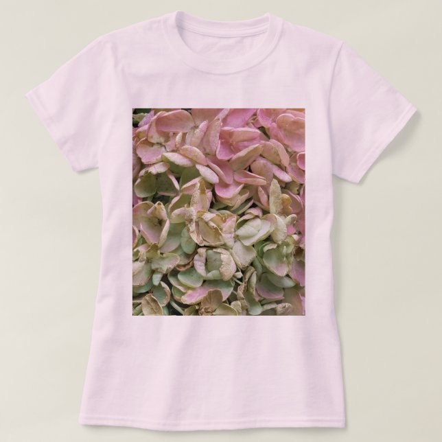 Eleganter Romantischer Hydrangea Garden V-Neck T-Shirt (Design vorne)