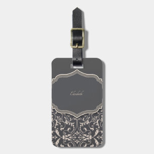 Eleganter Romantischer Schwarz, Personalisierte Wi Gepäckanhänger