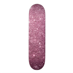 Eleganter rosa abstrakter girly Glitter Burgunders Skateboard