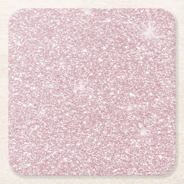 Eleganter, rosa abstrakter, trendiger Glitzer Rechteckiger Pappuntersetzer (Vorderseite)
