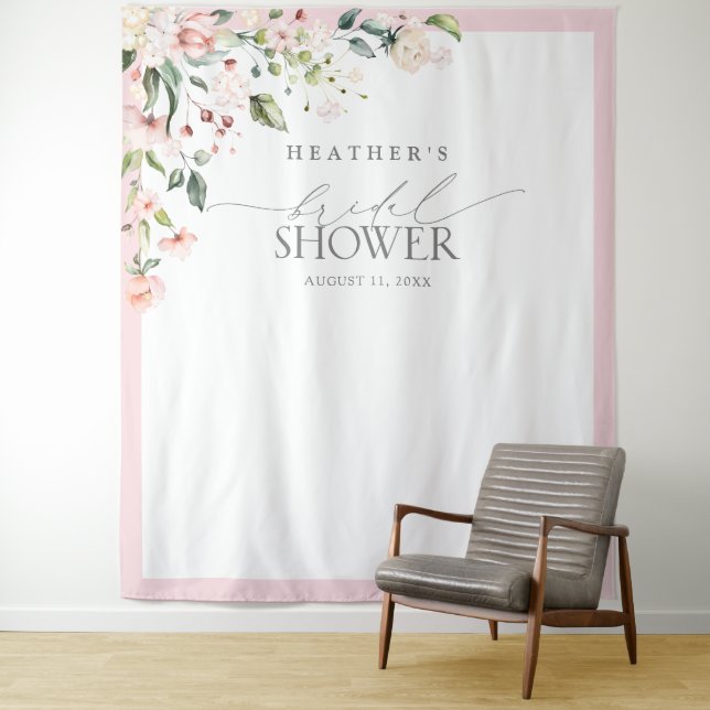 Eleganter rosa Aquarellduschkabine Foto Wandteppich (Beispiel)