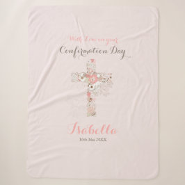 Eleganter Rosa Bestätigung Blumenkreuz Sherpadecke